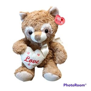 NWT Valentine's Day Teddy Bear Plush Stuffed Animal Gift Holding Love Heart Soft